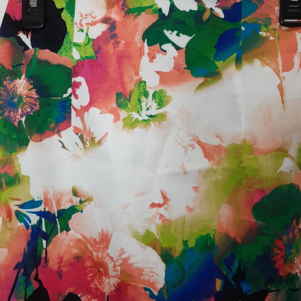 Worthington Pencil Skirt Womens Size 6 Multicolor Floral Cotton Blend Knee Lengt - Picture 5 of 10
